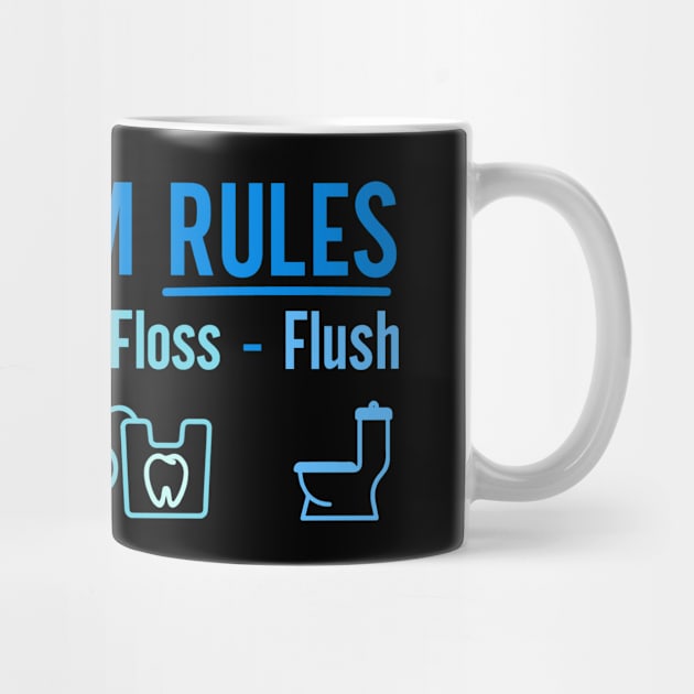 Bathroom Rules Wash Brush Floss Flush by art4everyone